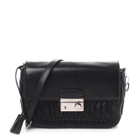 PRADA Nappa Gaufre Sound Chain Flap Shoulder Bag